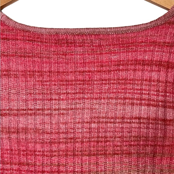 American Eagle | Pink wrap front striped knit v-neck fitted sweater size… - Picture 9 of 11